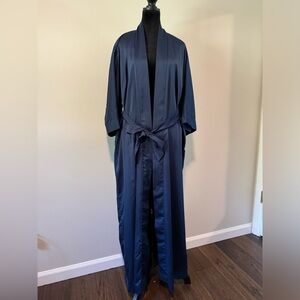 Vintage Christian Dior navy satin robe